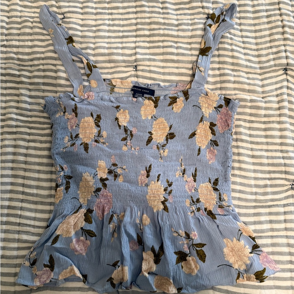 American Eagle Outfitters Blue Floral Camisole